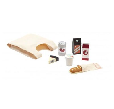 Σακούλα για ψώνια Kids Concept με 6 ξύλινα προϊόντα στο Bebe Maison