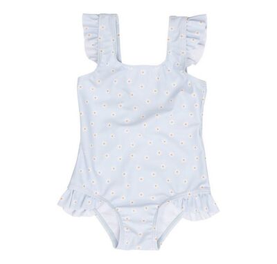 Baby swimsuit with ruffles Little Dutch Daisies Blue στο Bebe Maison