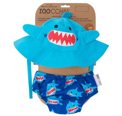 Baby swimsuit and hat set with UPF50 + Zoocchini Blue Shark size 12-24m στο Bebe Maison