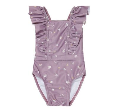 Ολόσωμο μαγιό με βολάν Little Dutch Mauve Blossom στο Bebe Maison