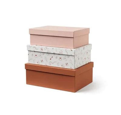Σετ 3 χάρτινα κουτιά Kids Concept ροζ στο Bebe Maison