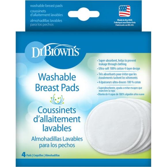 Washable breast pads Dr Brown 4 pcs στο Bebe Maison