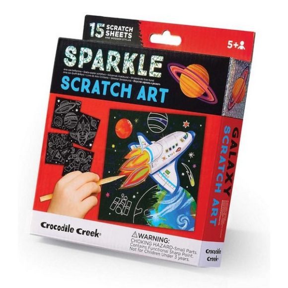 Σετ ζωγραφικής Crocodile Creek Sparkle scratch art διάστημα στο Bebe Maison