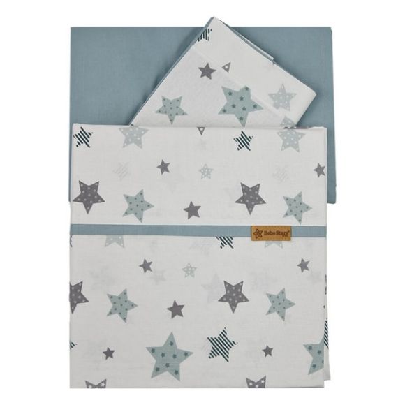 Σετ σεντόνια κρεβατιού Bebe Stars Grey Stars στο Bebe Maison