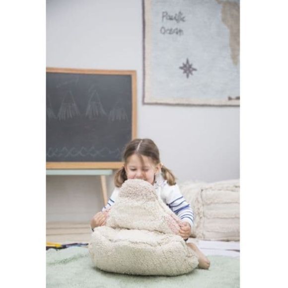 Παιδικό χαλί Lorena Canals Puffy Sheep με μαξιλάρι απαλό πράσινο 140 εκ διάμετρος στο Bebe Maison