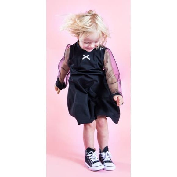 Παιδικό φόρεμα The Tiny Universe “Tulle Shoulders Dress” All Black στο Bebe Maison