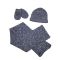 Set of gloves-cap-scarf Bebe Maison color blue melange στο Bebe Maison